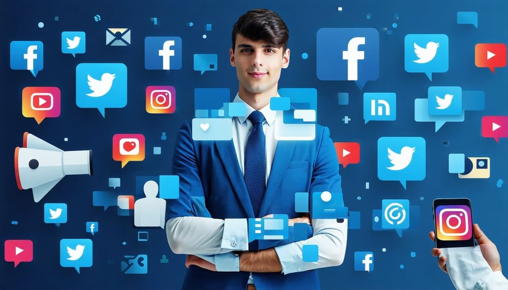 Social media management illustration
